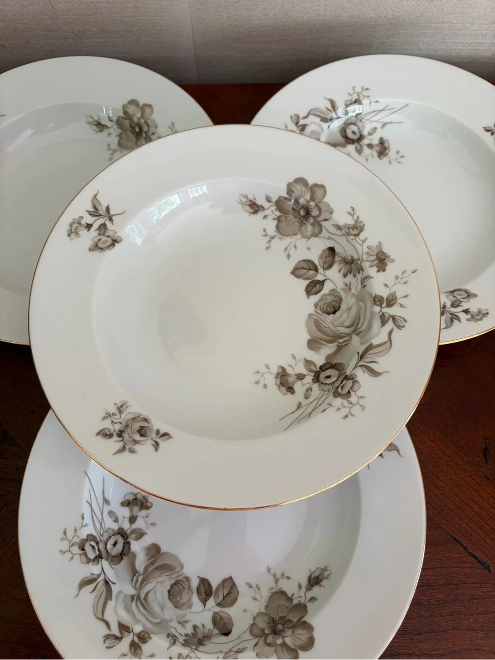 Vintage Johann Haviland Twilight Rose Set of 4 Cereal/Soup Bowls, Bavaria German